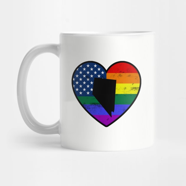 Nevada United States Gay Pride Flag Heart by TextTees